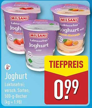 Milsani Laktosefreier Joghurt - verschiedene Sorten