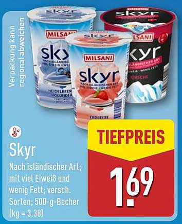Milsani Skyr nach isländischer Art – verschiedene Sorten für nur 1,69 €