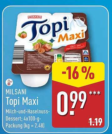 MILSANi Topi Maxi Milch-und Haselnuss-Dessert