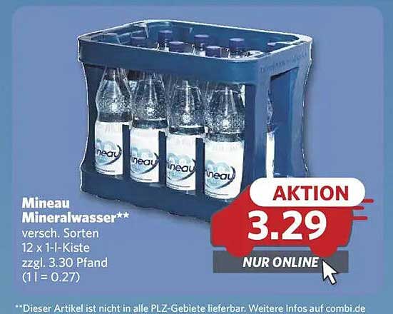 Mineau Mineralwasser 12 x 1l-Kiste