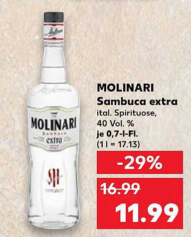 MOLINARI Sambuca extra, ital. Spirituose, 40 Vol. %