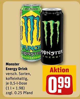 Monster Energy Drink, verschiedene Sorten, 0,5-l-Dose