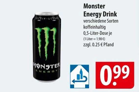 Monster Energy Drink - verschiedene Sorten, 0,5-Liter-Dose