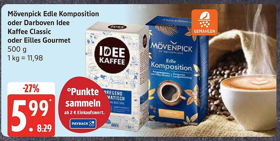 Mövenpick Edle Komposition oder Darboven Idee Kaffee Classic 500 g