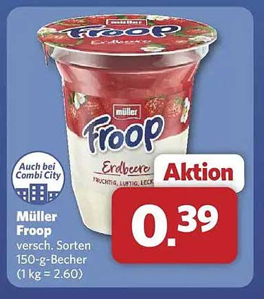Müller Froop Erdbeere 150-g-Becher