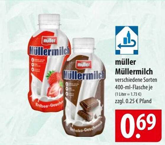müller Müller Milch verschiedene Sorten 400-ml-Flasche je