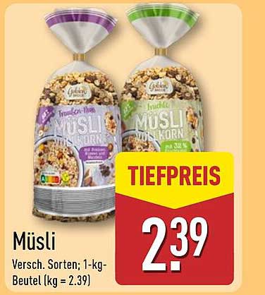 Müsli - Verschiedene Sorten, 1-kg-Beutel