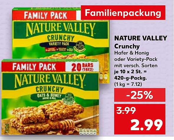 NATURE VALLEY Crunchy Hafer & Honig oder Variety-Pack