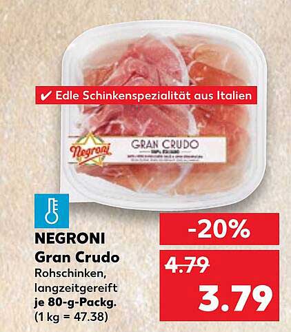 NEGRONI Gran Crudo Rohschinken, longzeitgereift 80-g-Packung