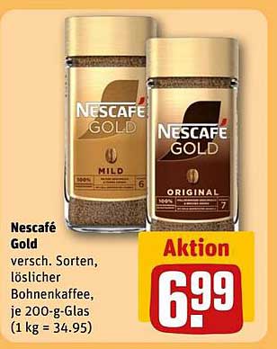 Nescafé Gold - Verschiedene Sorten, löslicher Bohnenkaffee, je 200-g-Glas