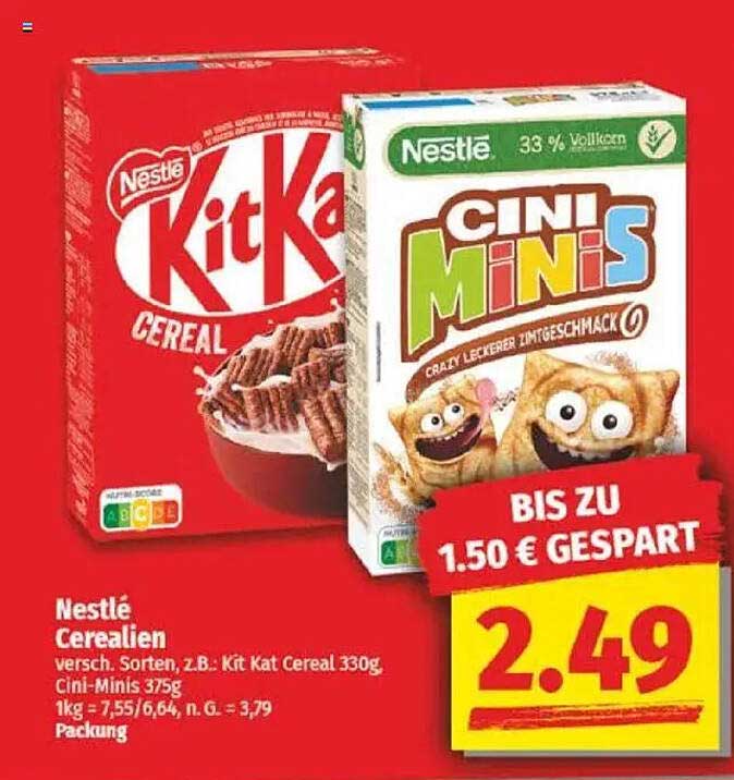 Nestlé Cerealien - Kit Kat Cereal und Cini Minis