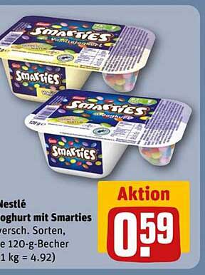 Nestlé Joghurt mit Smarties - Aktion zum unschlagbaren Preis!