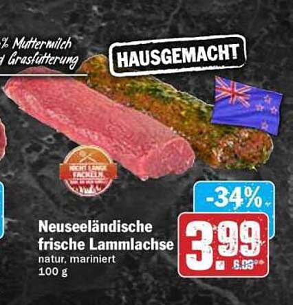 Neuseeländische frische Lammlachse, natur, mariniert