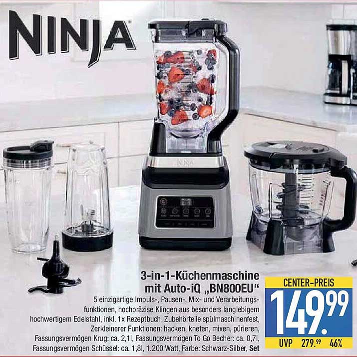 NINJA 3-in-1-Küchenmaschine mit Auto-iQ „BN800EU“