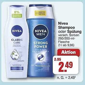 Nivea Shampoo oder Spülung - verschiedene Sorten 250/200 ml-Flasche