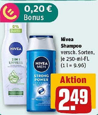 Nivea Shampoo versch. Sorten, je 250-ml-Fl.