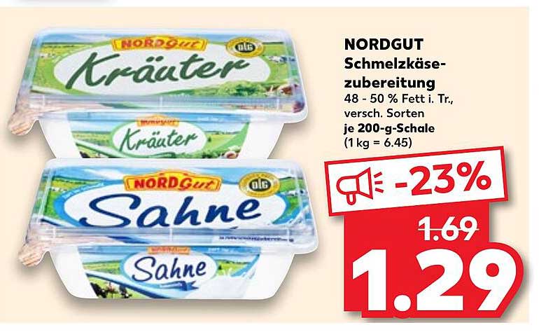 NORDGUT Schmelzkäsezubereitung 200 g (Kräuter/Sahne)