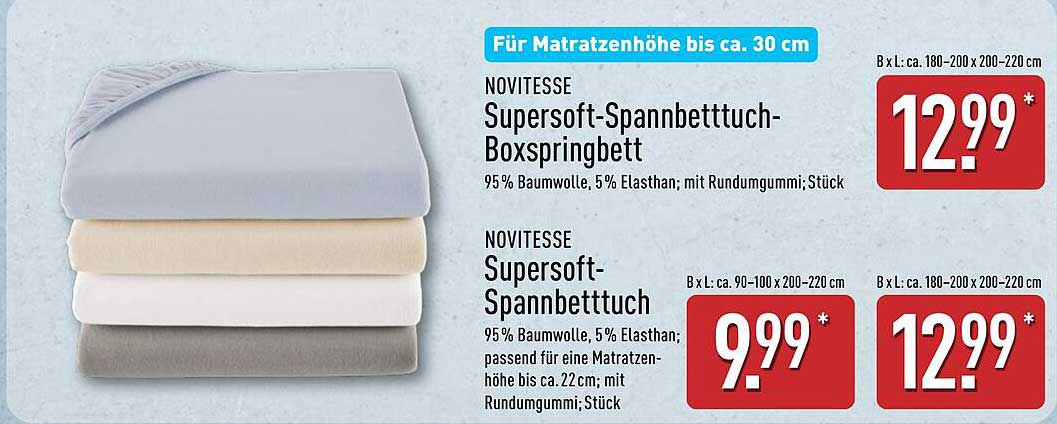Novitess Supersoft-Spannbettuch-Boxspringbett