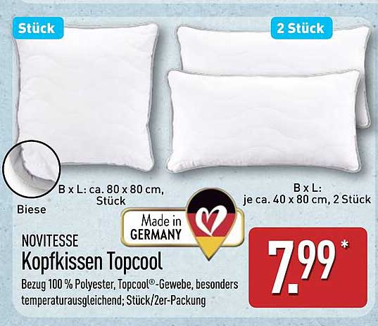 NOVITESSE Kopfkissen Topcool 2 Stück