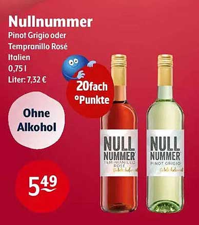 Nullnummer Pinot Grigio oder Tempranillo Rosé – Italien 0,75 l