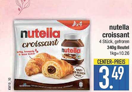nutella croissant 4 Stück, gefroren 340g Beutel
