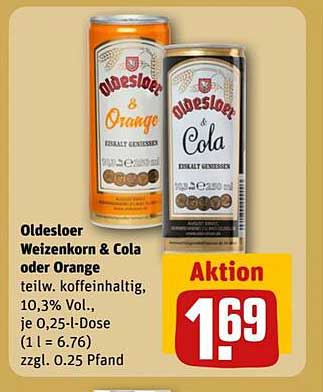 Oldesloer Weizenkorn & Cola oder Orange