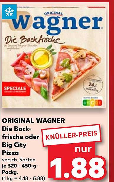ORIGINAL WAGNER Die Backfrische oder Big City Pizza