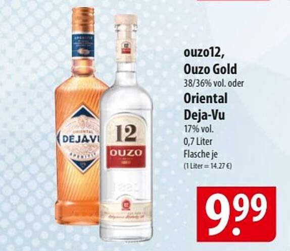 ouzo12, Ouzo Gold oder Oriental Deja-Vu 0,7 Liter Flasche