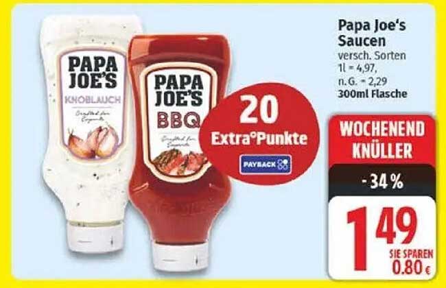 Papa Joe's Saucen - verschiedene Sorten