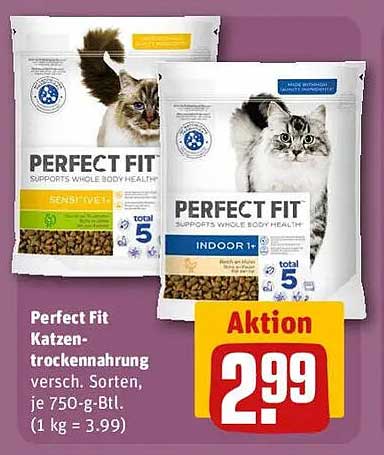 Perfect Fit Katzen-Trockenfutter, verschiedene Sorten, 750 g-Btl.