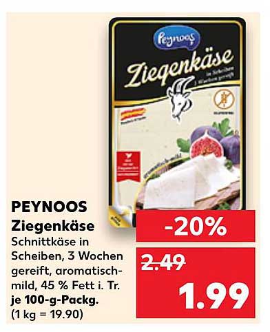 PEYNOOS Ziegenkäse in Scheiben - 20% Rabatt!
