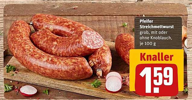 Pfeifer Streichmettwurst grob, mit oder ohne Knoblauch, je 100 g