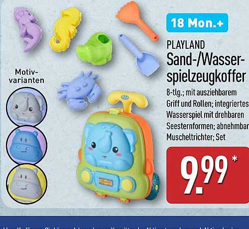 PLAYLAND Sand-/Wasserspielzeugkoffer 8-tlg.