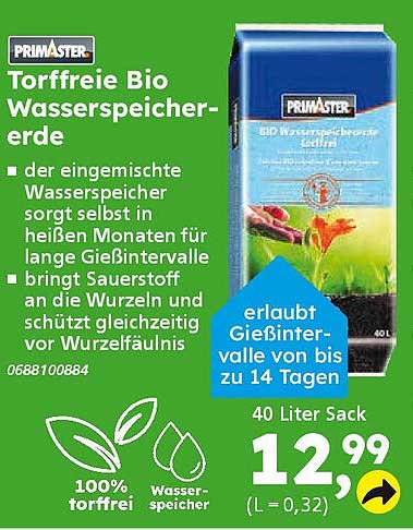 PRIMASTER Torffreie Bio Wasserspeicher-Erde