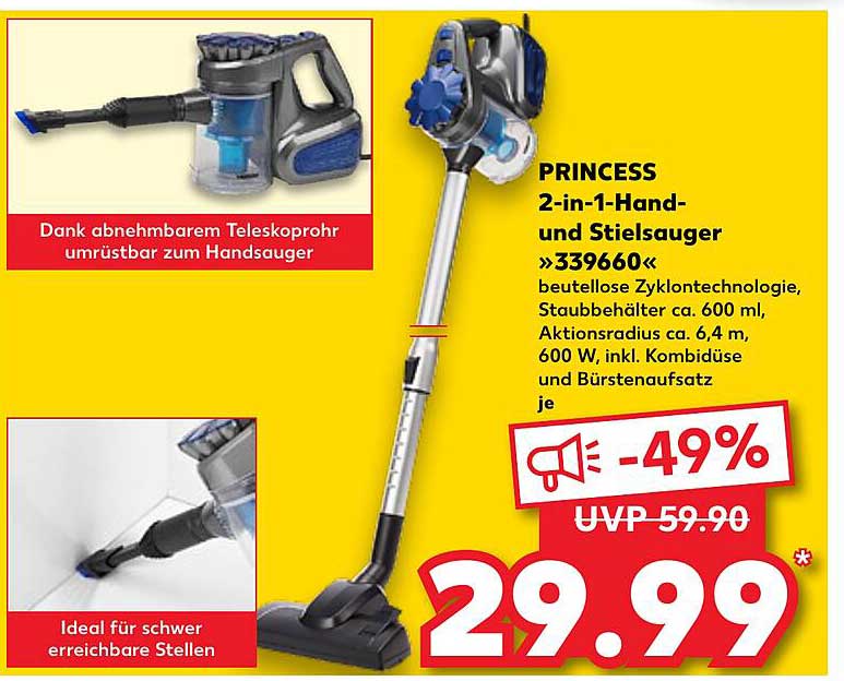 PRINCESS 2-in-1-Hand- und Stielsauger »339660«