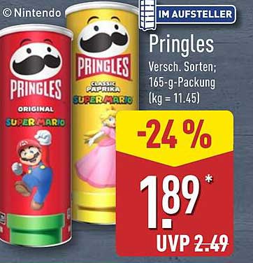 Pringles Versch. Sorten, 165-g-Packung (Super Mario Edition)