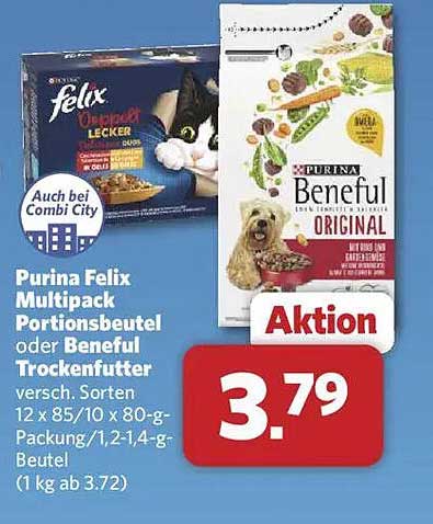 Purina Felix Multipack Portionsbeutel oder Beneful Trockenfutter