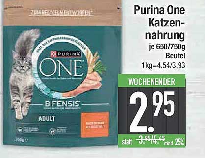 Purina One Katzennahrung je 650/750g Beutel