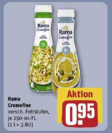 Rama Cremefine verschiedene Fettstufen, je 250-ml-Fl.