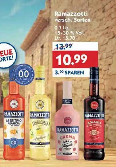 Ramazzotti verschiedene Sorten 0.7 Ltr. – Jetzt zugreifen!