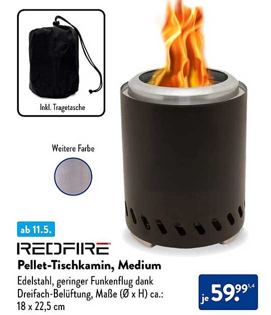 RED FIRE Pellet-Tischkamin, Medium