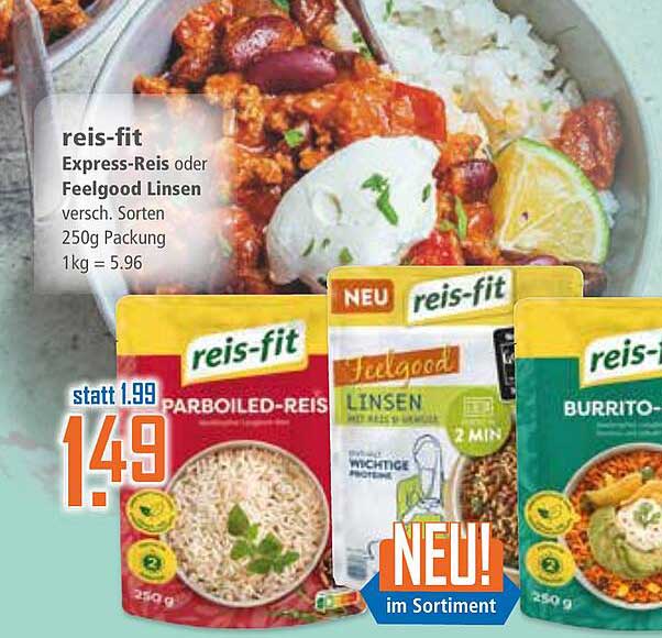 reis-fit Express-Reis oder Feelgood Linsen 250g Packung