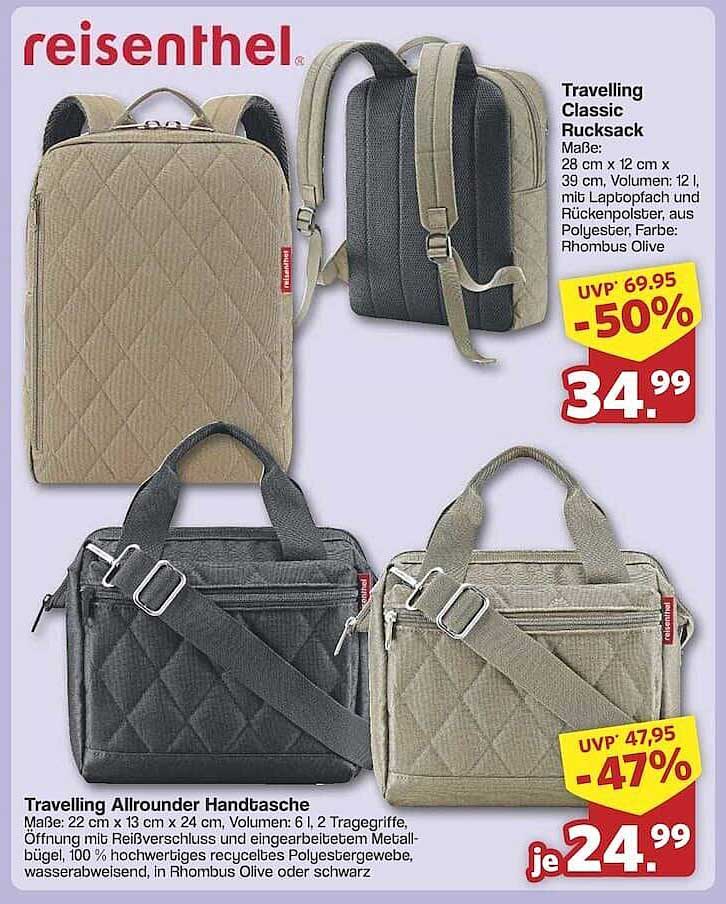 reisenthel Travelling Classic Rucksack und Allrounder Handtasche