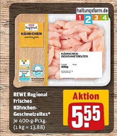 REWE Regional Frisches Hähnchen-Geschnetzeltes 400g