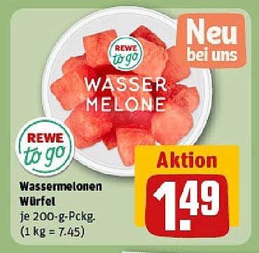 REWE to go Wassermelonen Würfel - frisch und lecker!