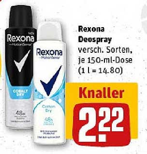 Rexona Deospray verschiedene Sorten, je 150-ml-Dose