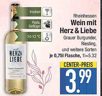 Rheinhessen Wein mit Herz & Liebe - Grauer Burgunder, Riesling und weitere Sorten 0,75l