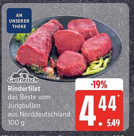 Rinderfilet das Beste vom Jungbullen aus Norddeutschland 100 g