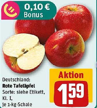 Rote Tafeläpfel 1-kg-Schale