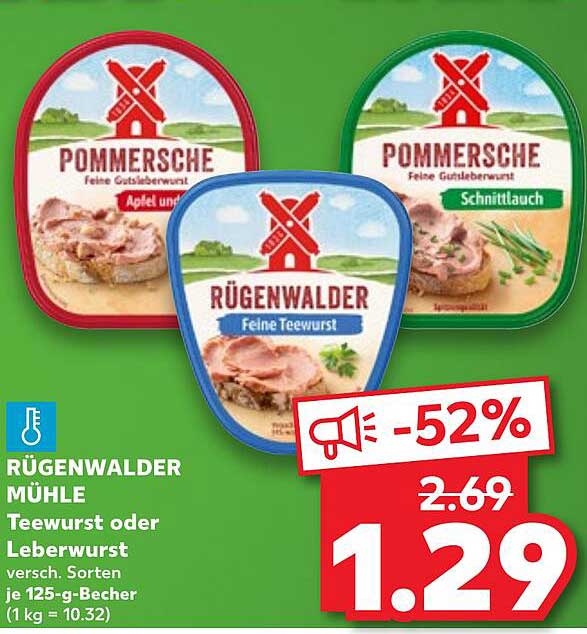 RÜGENWALDER MÜHLE Teewurst oder Leberwurst - Verschiedene Sorten in 125-g-Bechern
